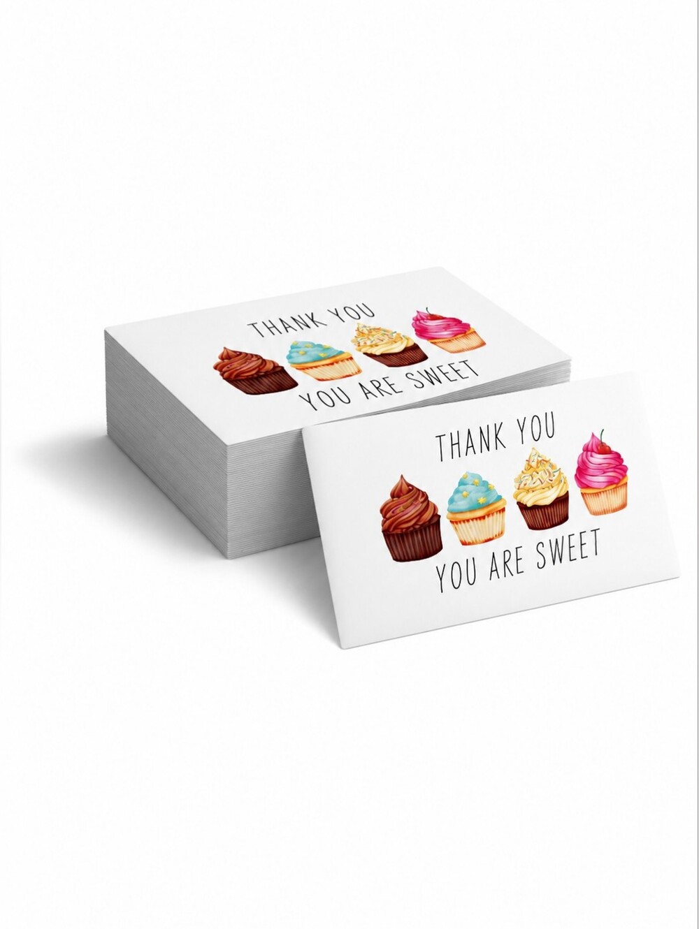 25ct, 6x4 "CUPCAKE" THANK YOU INSERT CARDS